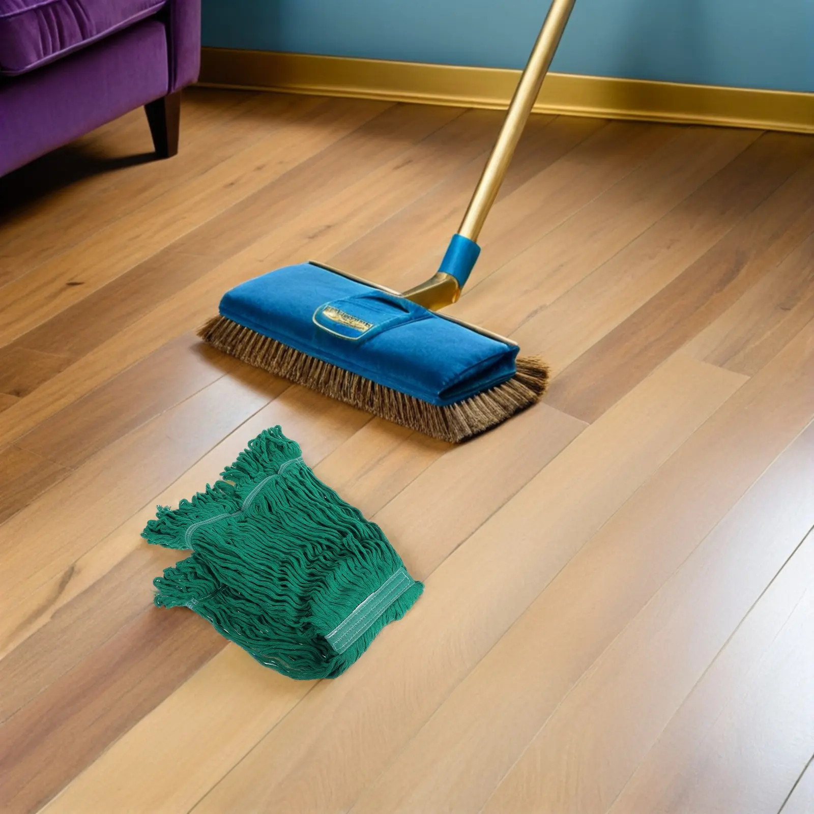 

2 шт. сменные насадки для швабры из хлопковой нити, сверхпрочные, впитывающие, съемные, многоразовые, для влажной уборки, коммерческого использования