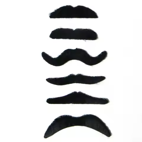 6pcs/set Funny Fake Beard Whisker Costume Party Halloween Fake Mustache Moustache