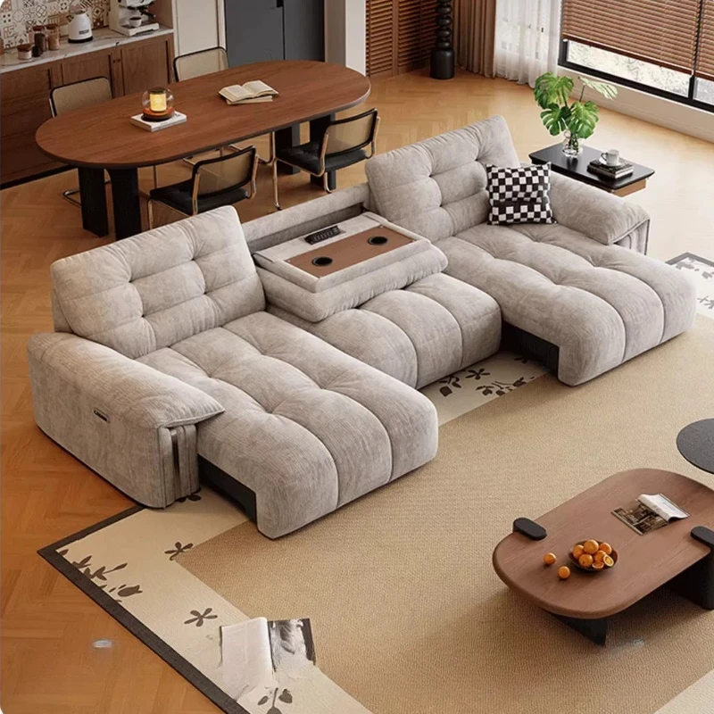 #Good Quality Recliner Sofa Microfiber Waterproof Relax Oversized Electric Sofa Modern Luxury Grey Divano Di Lusso Furniture Hom image 5