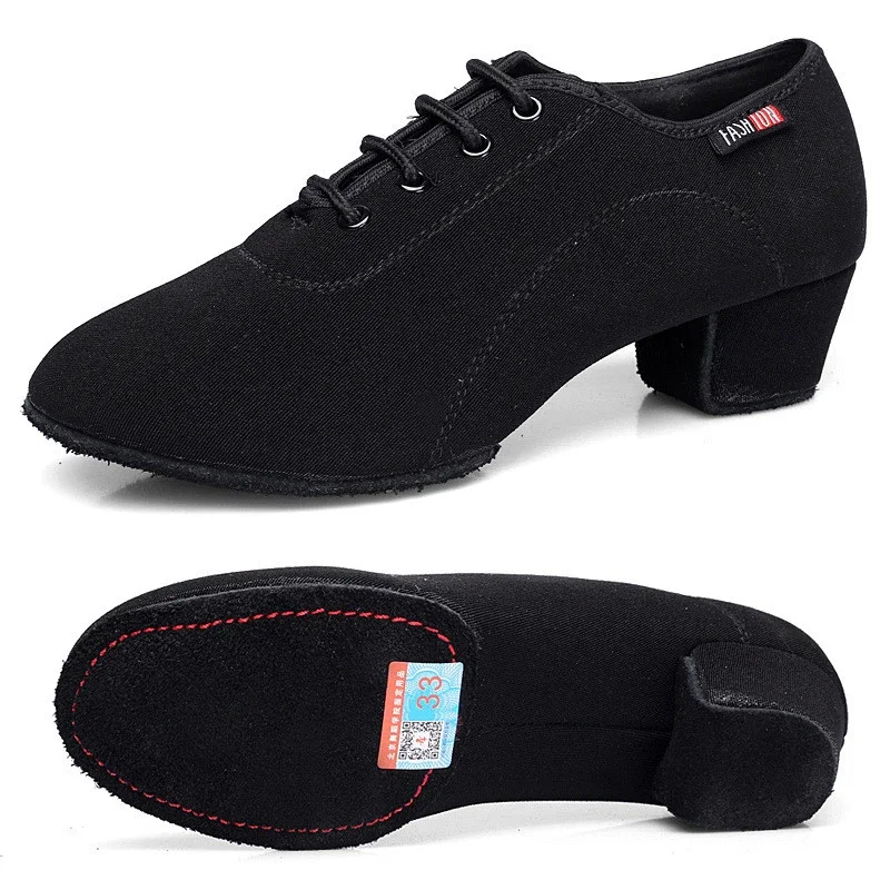 Sepatu dansa Jazz dewasa, sepatu dansa Latin wanita, sepatu sneaker Tango Modern, sepatu latihan guru merah hitam, sepatu dansa Salsa Ballroom dewasa