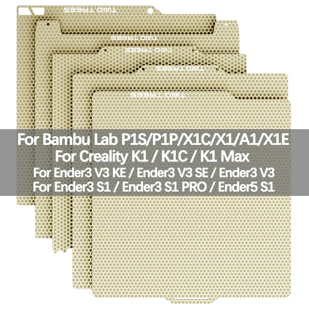 

Сотовая объединительная пластина PEI для Bambu Lab A1 mini/A1/P1P/P1S/X1/X1 Двухсторонний лист пружинной стали PEI для Creality K1/K1C/K1 Max