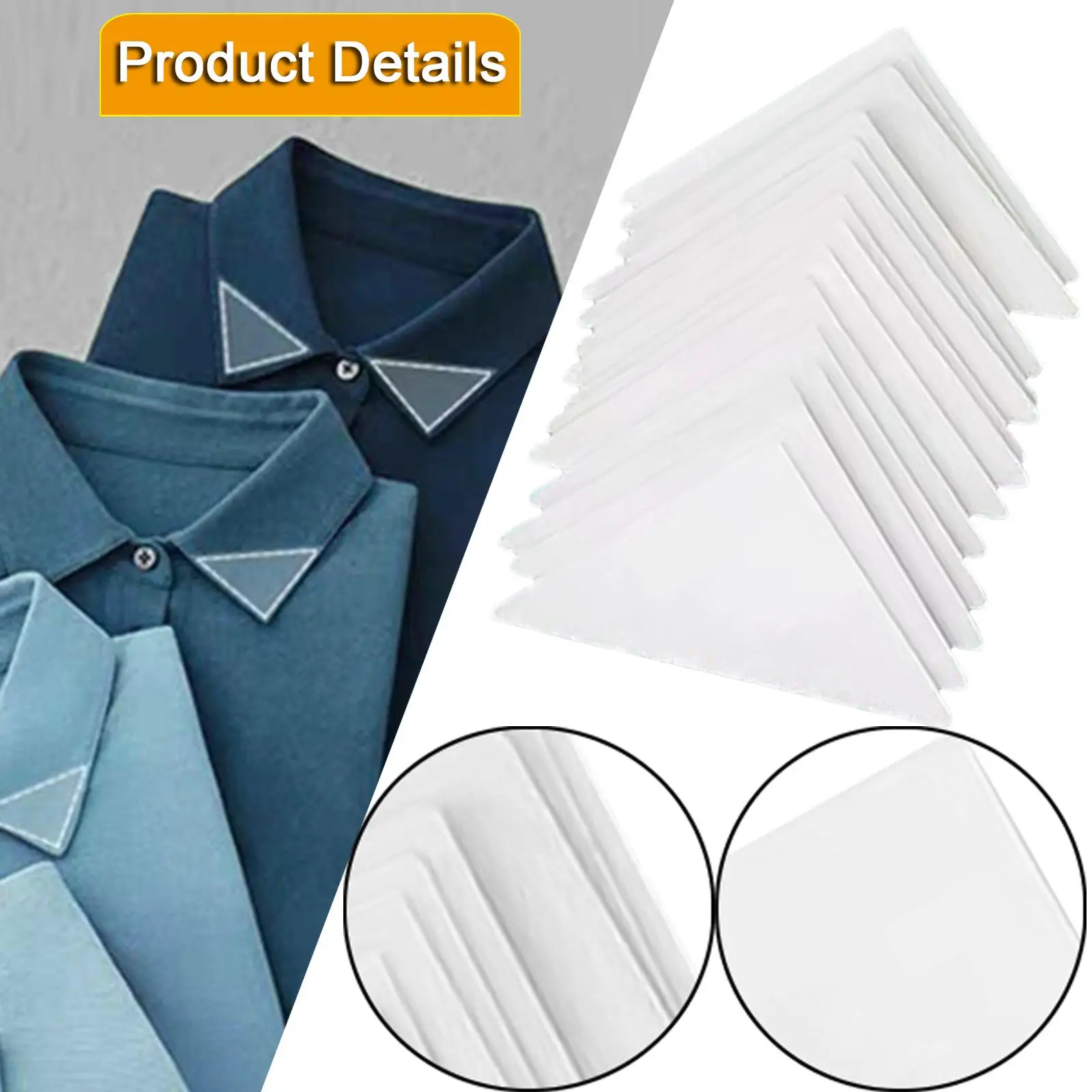Shirt Collar Stays PVC Triangular Edge Shapers Invisible Support Stickers Dress Suit Accessories for Firm Crisp Collars