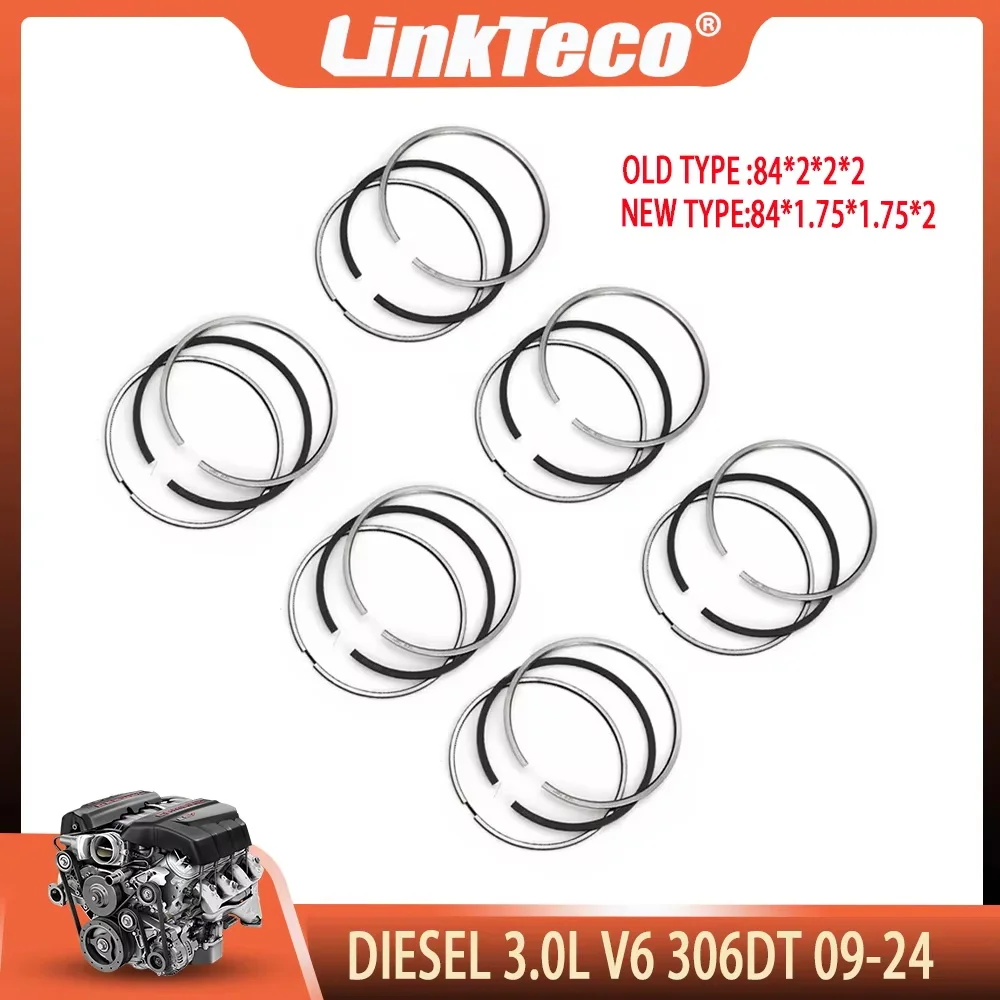 Engine Piston Ring Set Fit 3.0L V6 Diesel 306DT For 09-24 Land Rover Discovery Range Rover Sport Velar Jaguar XF XJ F-PACE AJV6D