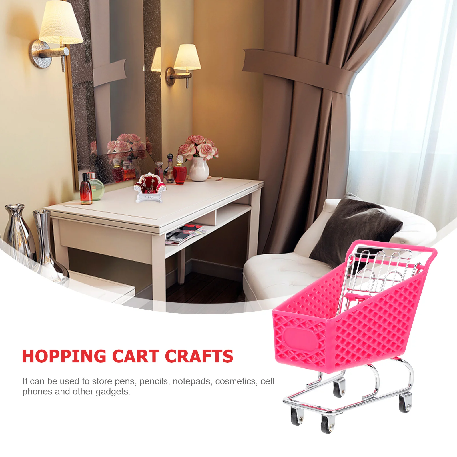 Shopping Cart Storage Basket Creative Mini Toy Groceries Iron Holder Toddler for