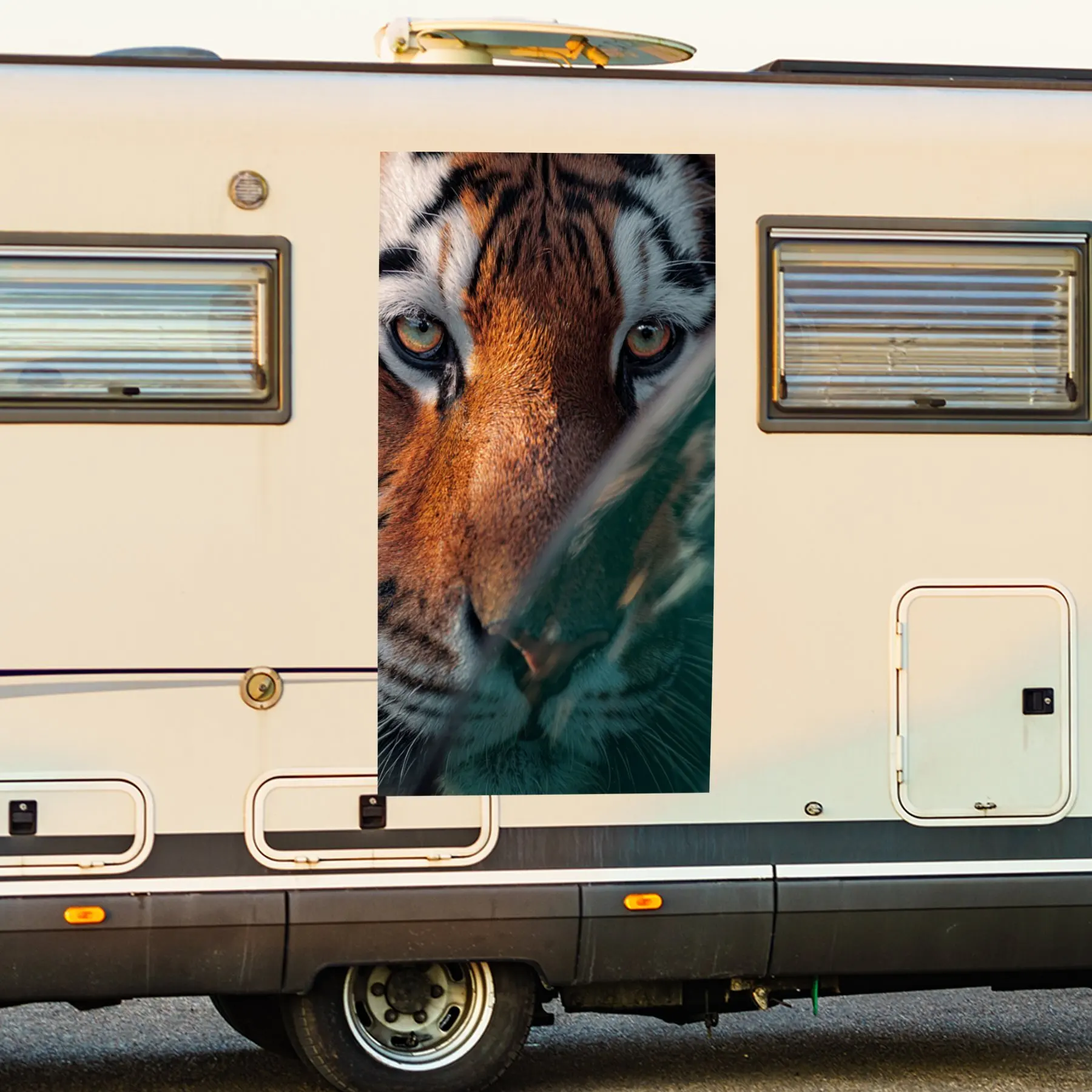 

Портрет тигра - виниловая наклейка на заднюю часть автофургона, водонепроницаемые самоклеящиеся виниловые наклейки для хвоста и бампера автомобиля, украшение - Protecti