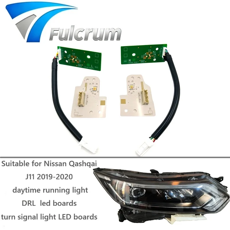 Suitable for Nissan Qashqai J11 2019-2020 LED Angel Eyes DRL Daytime Running Light LED Boards Turn Signal Light Boards