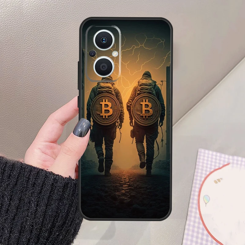 Crypto Currency Bitcoin BTC Case For OPPO Reno 5 Lite 4 6 7 8 Pro 2Z 4Z 5Z 8T OPPO Find X5 X6 Pro X2 Lite X3 Neo Cover