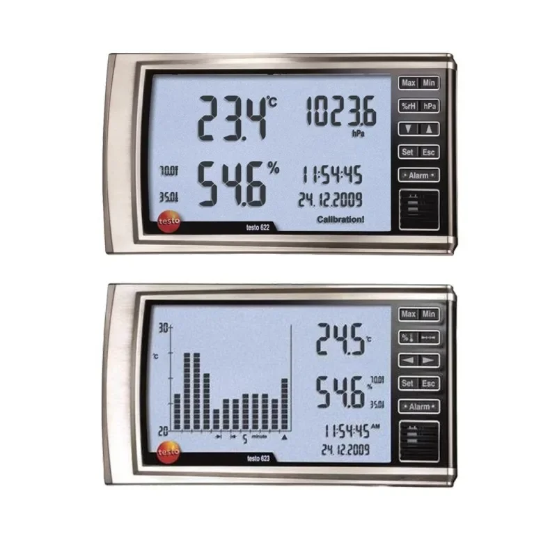 Testo 623 Temperature and Humidity Gauge Column Trend Display 622 Temperature and Humidity Barometer