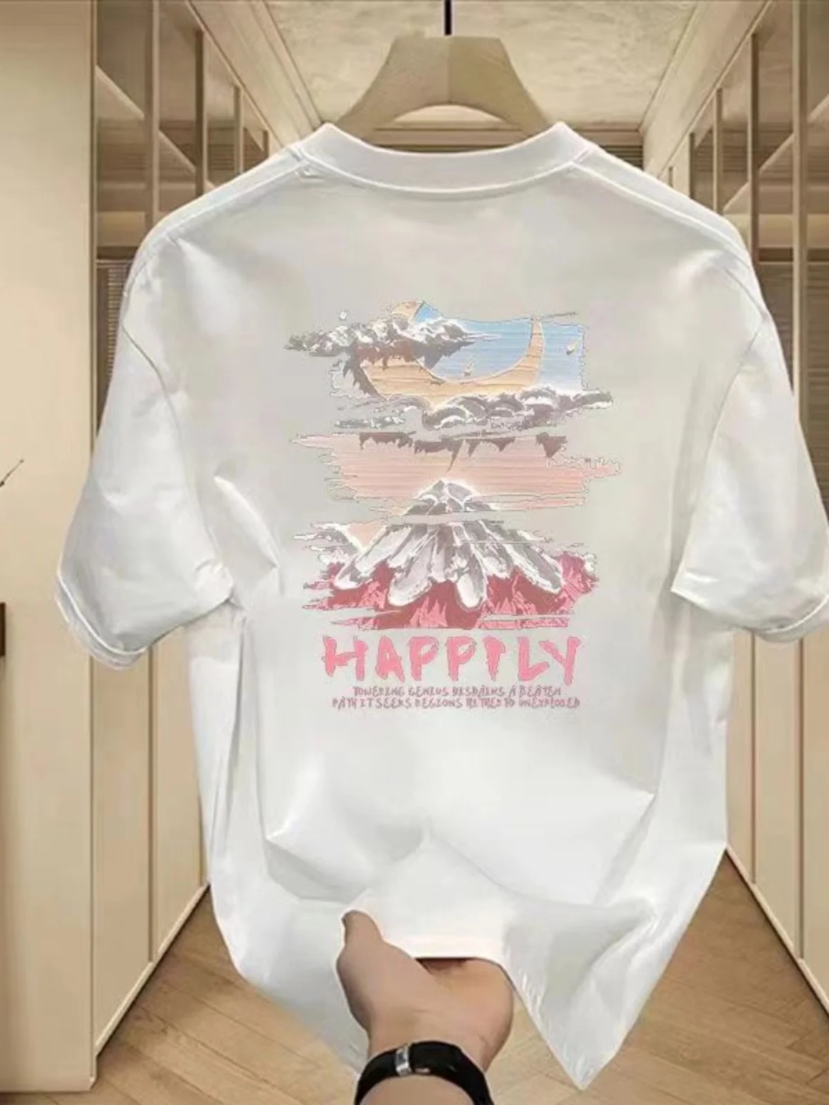 

Повседневная футболка с круглым вырезом и коротким рукавом, больших размеров, с эффектом похудения, универсальный топ с принтом, удобный свободный крой, летняя мода