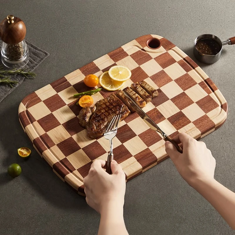 

Fashion Anti-Mold Cutting Board Ebony Wood Chopping Block for Kitchen Antibacterial Fruit Vegetable Board Non-Slip Butcher Block