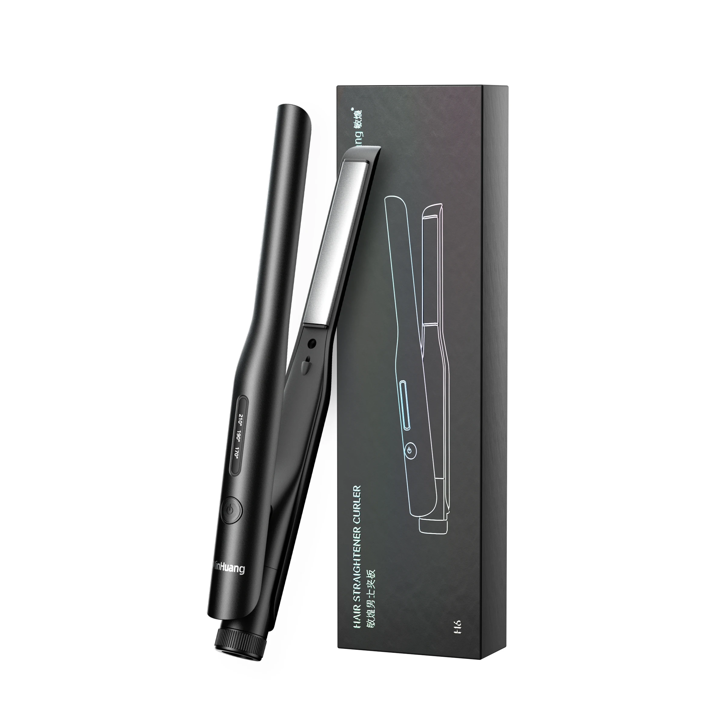 

Mini Hair Straightener, 25W Negative Ion Flat Iron for Men's Short Hair, 3 Seconds Fast Heat Up Portable Curling Iron