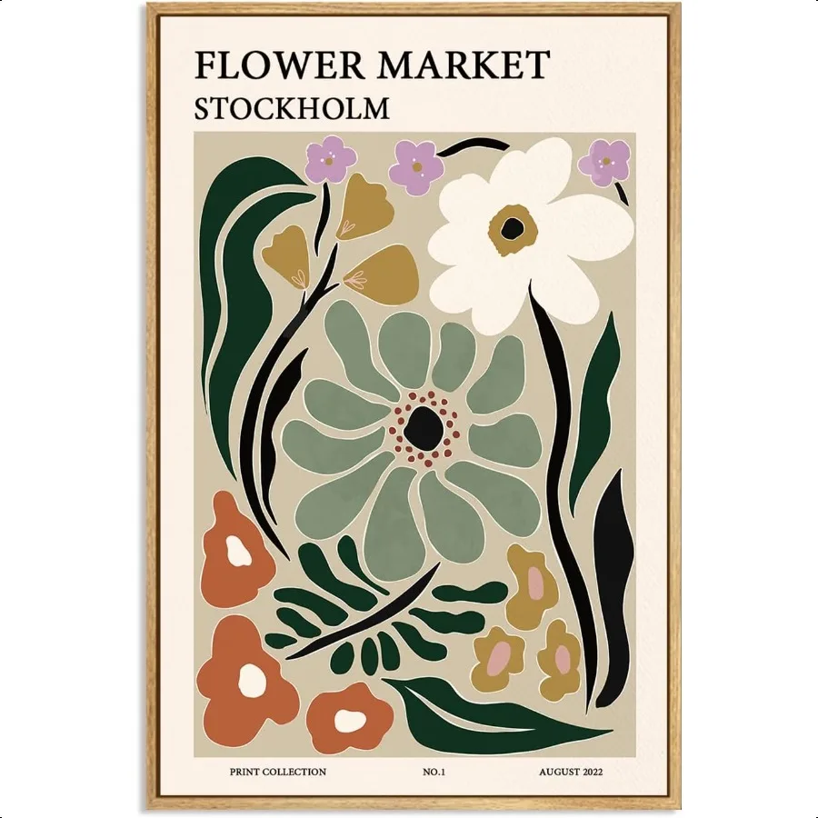 zzuyi-mercato-dei-fiori-incorniciato-wall-artstampe-botaniche-stampe-di-fiori-verdi-anthrogie-art-per-bagno-decorazione-estetica12x16