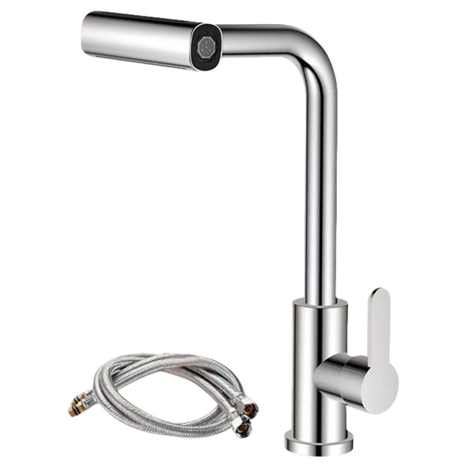  Stainless Steel Kitchen Faucet, Hot and Cold Mixing Tap, 4-Spray Modes Kitchen Faucet (Suitable for Farmhouse Kitchens, RVs, Lau 