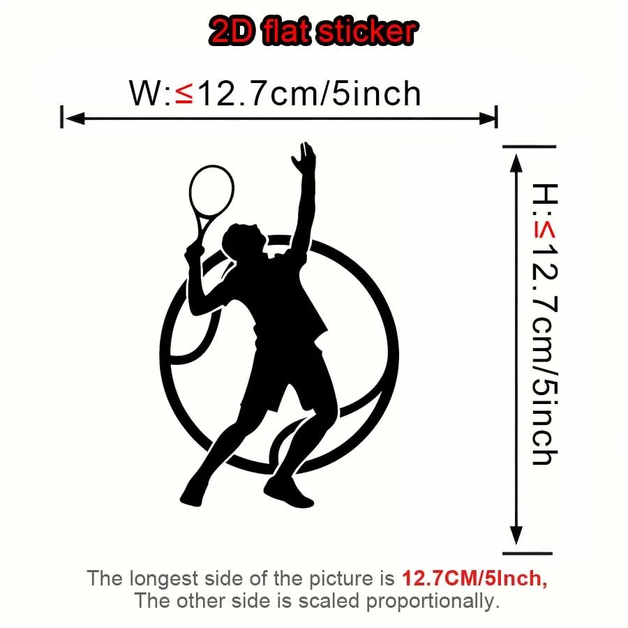 1pc Tennis Player Silhouette Vinyl Sticker, Waterproof Sports Decal for Car, Motorcycle & Scratch Cover