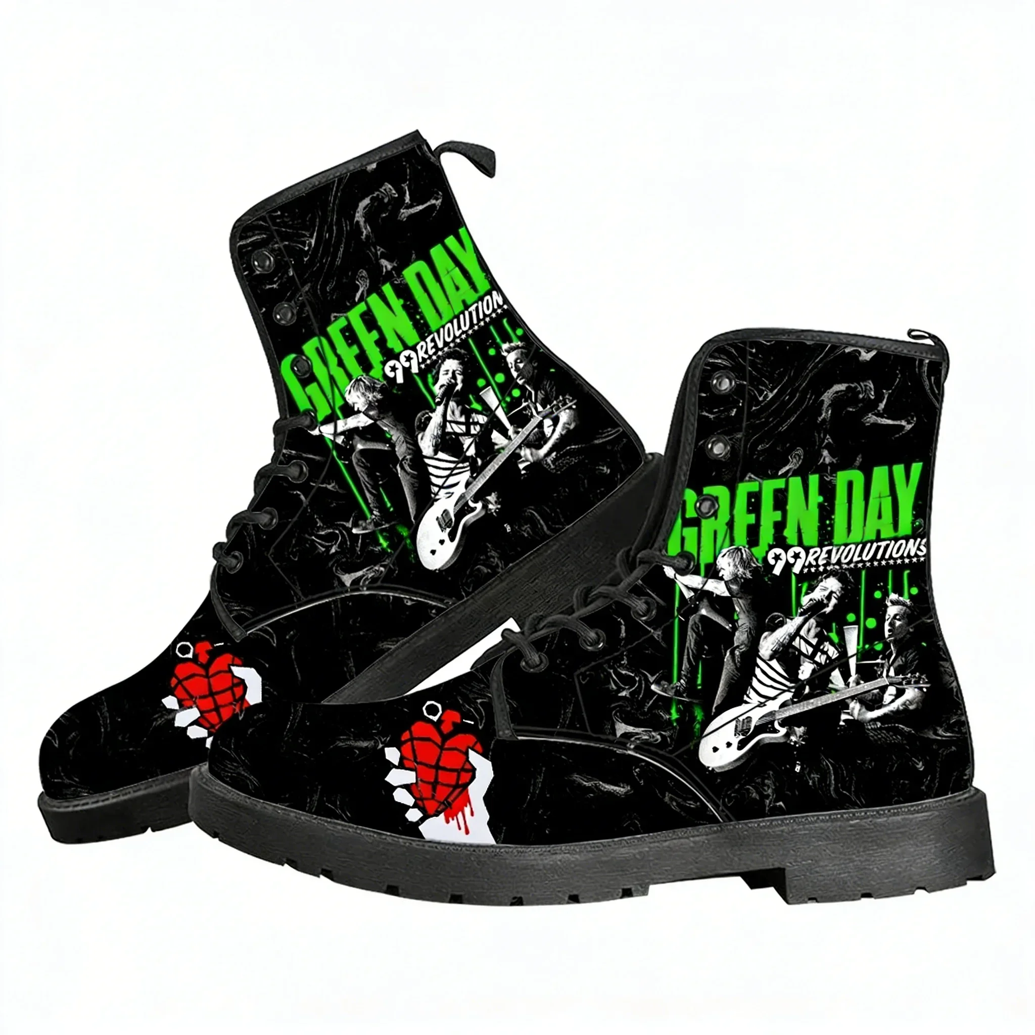 

Повседневные ботинки Green Day Pop Rock Band для мужчин, женщин и подростков, уличные ботинки в стиле ретро, водонепроницаемые 3D-ботинки, уличные ботинки на заказ