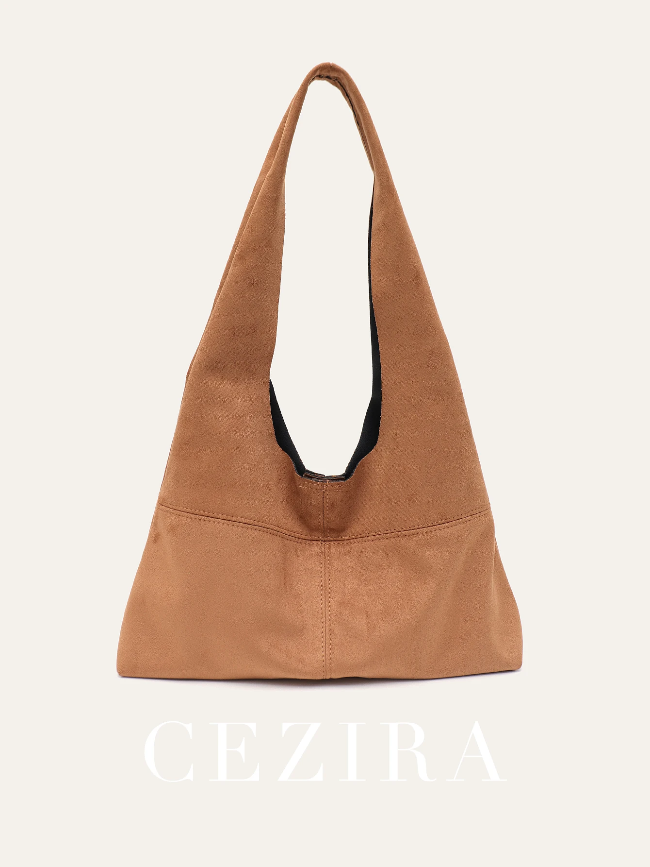 CEZIRA Maillard Color Series Women's Casual Hobo Soft Faux Suede Fabric Large Capacity Magnet Closure Slouchy Shoulder Bag Daily