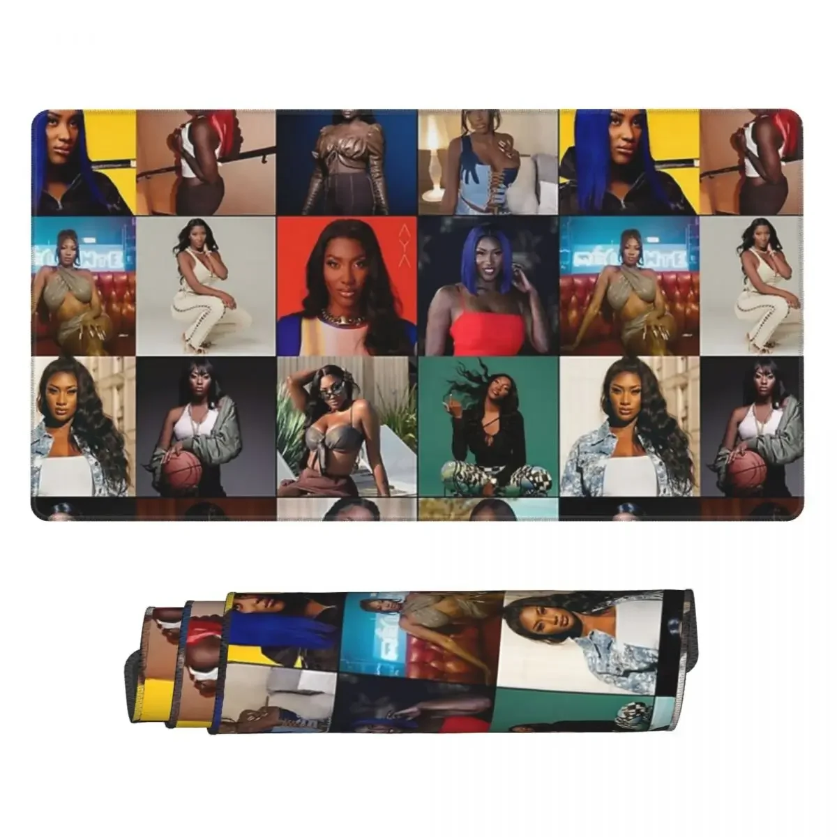 Large Mouse Pad Aya Nakamura Photo Collage Gamer PC Laptop Mats Keyboard Carpet Computer Gaming Office Accessories Desk Mat
