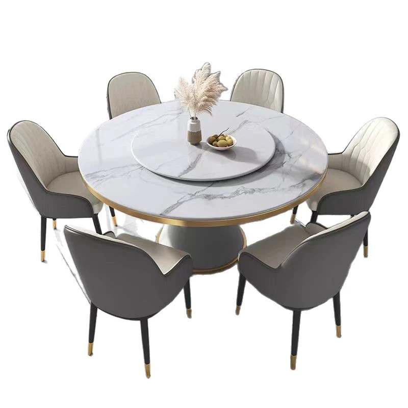 

Light luxury rock slab dining table Household small apartment dining table and chair combination Simple