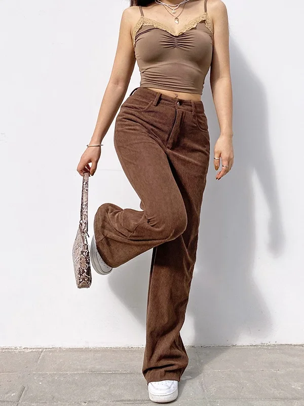 Retro High-waist Casual Wide-leg Pants Women's Comfortable Loose Trousers Vintage High Waist Loose Fit Long Pants