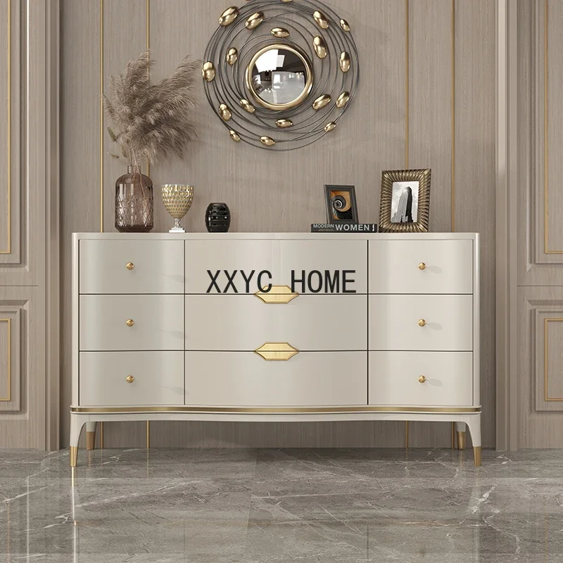 

Light Luxury Chest of Drawers American Living Room Storage Locker TV Cabinet Solid Wood Chest of Drawer Chest of Drawers