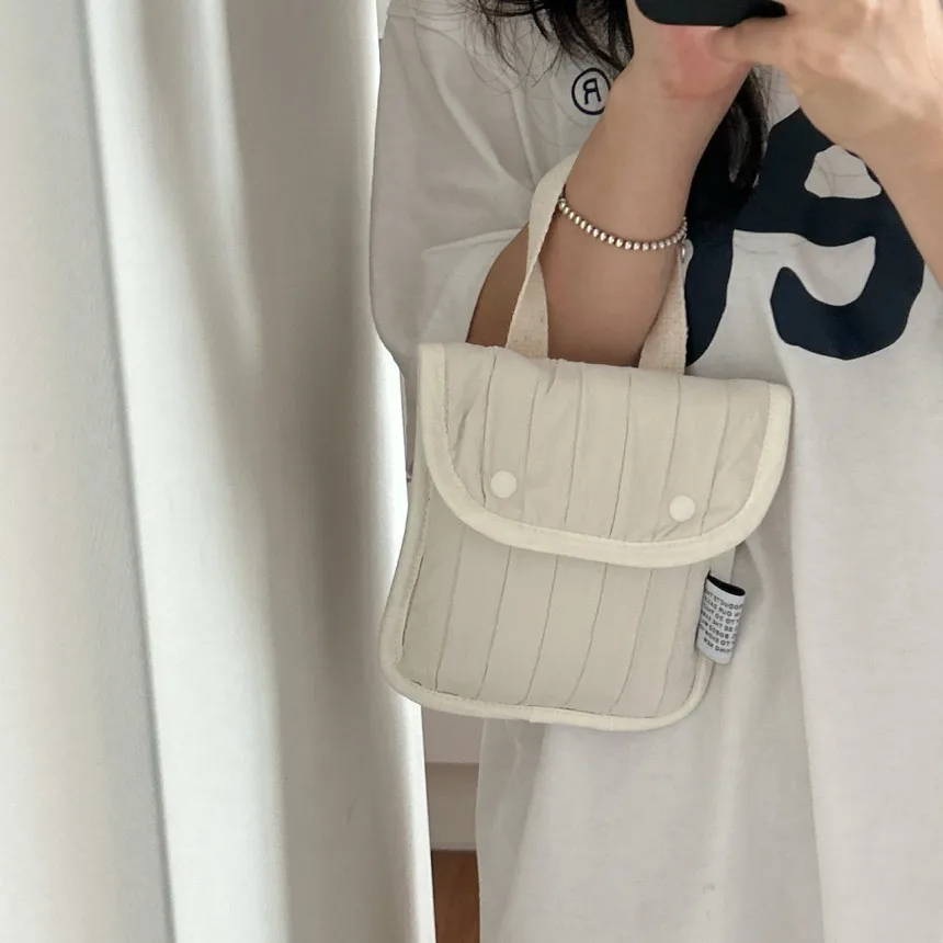 Simple solid color lipstick makeup bag,portable storage bag protective cover,double button dual color handheld storage small bag