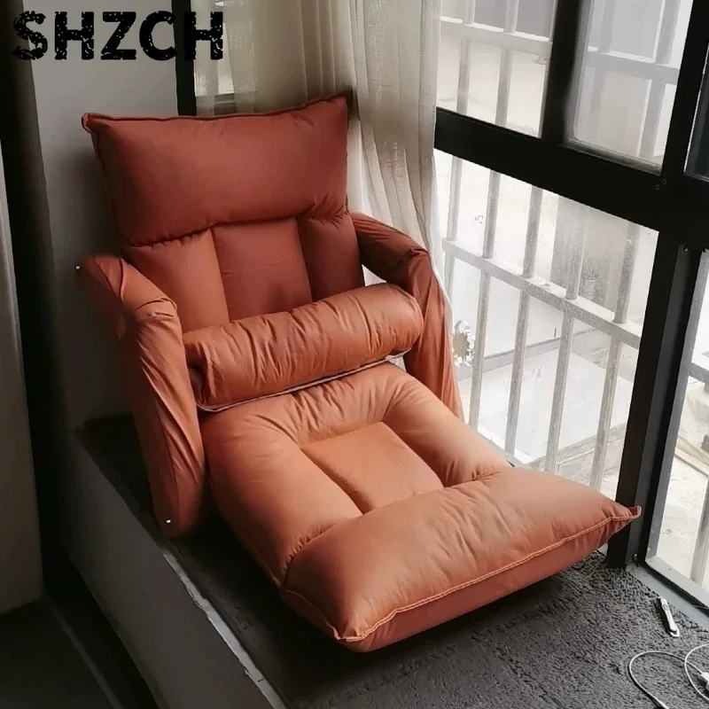 Reclining Chair for Balcony with Backrest Tatami Floor Lounge Seat for Bedroom Window Sill Single Sofa for Dorm Small Lazy Couch