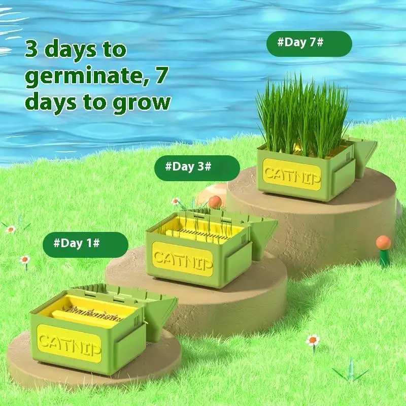 

Milk Carton Aesthetics with Removable Sprouting Trays, Reliable Pet Supplies Indoor Hydroponic Cat Grass Cultivation Planter