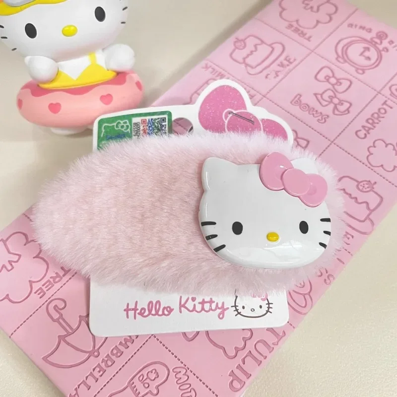 

Girly Heart Hello Kitty Hairpin Kawaii MINISO Anime Headwear Autumn Winter Cute Cartoon Bangs Headwear Decoration Gifts for Girl