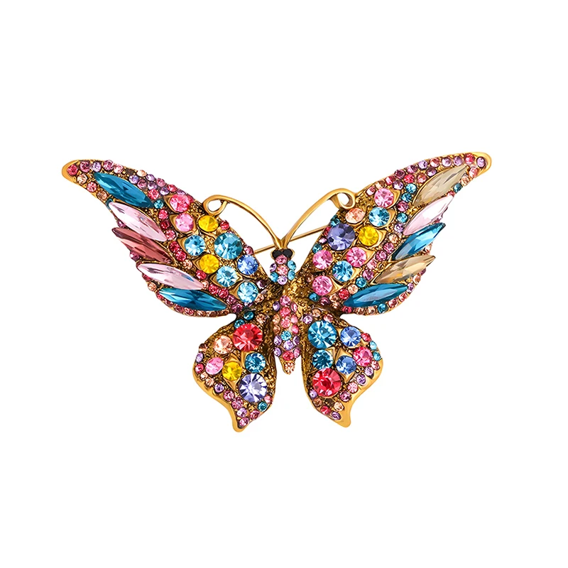 

Butterfly Brooches for Women Colorful Crystals Rhinestone Insect Butterfly Design Pin Fashion Decoration Accessories for Clothes