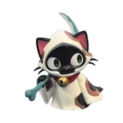 Echte actiefiguur Cartoon schattige kat Gacha drie bloemenkat Trendy speelornament
