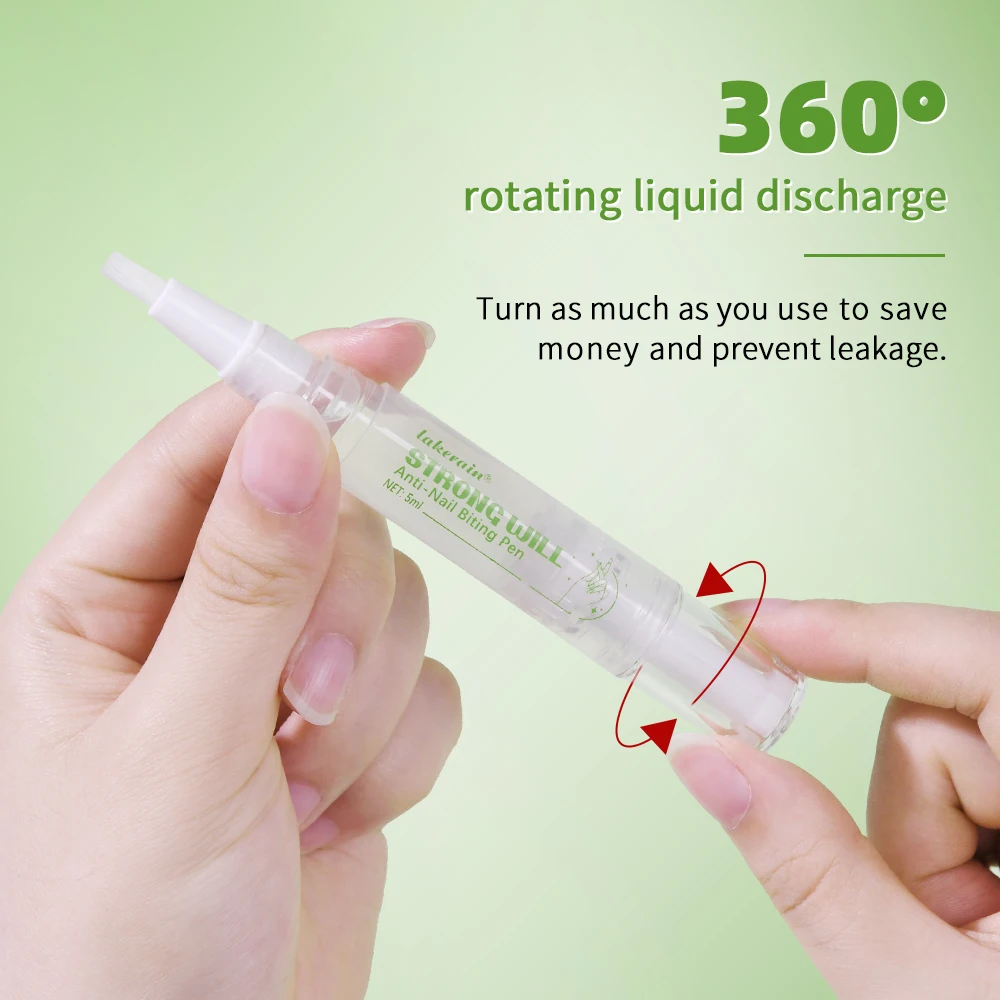 Strong Will Anti-เล็บกัดคลิกปากกาหยุดเล็บกัดดูแลเล็บปรับปรุงเล็บกัดพฤติกรรม Strong Bitter Aquamarine ปากกา