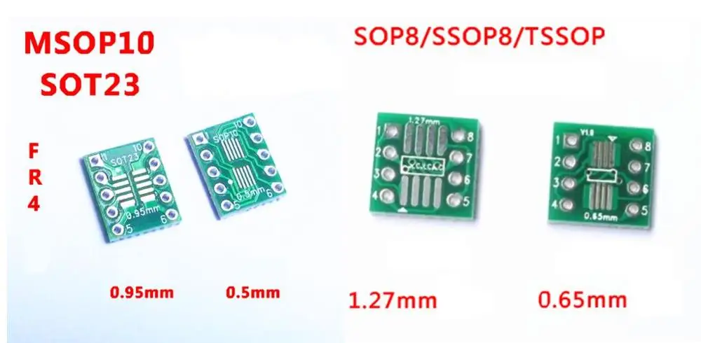 5PCS Adapter PCB Circuit Board Kit SMD QFP LQFP QFN FQFP Turn To DIP SOP MSOP SSOP TSSOP SOT23 8 10 14 16 20 24 28 SMT To DIP