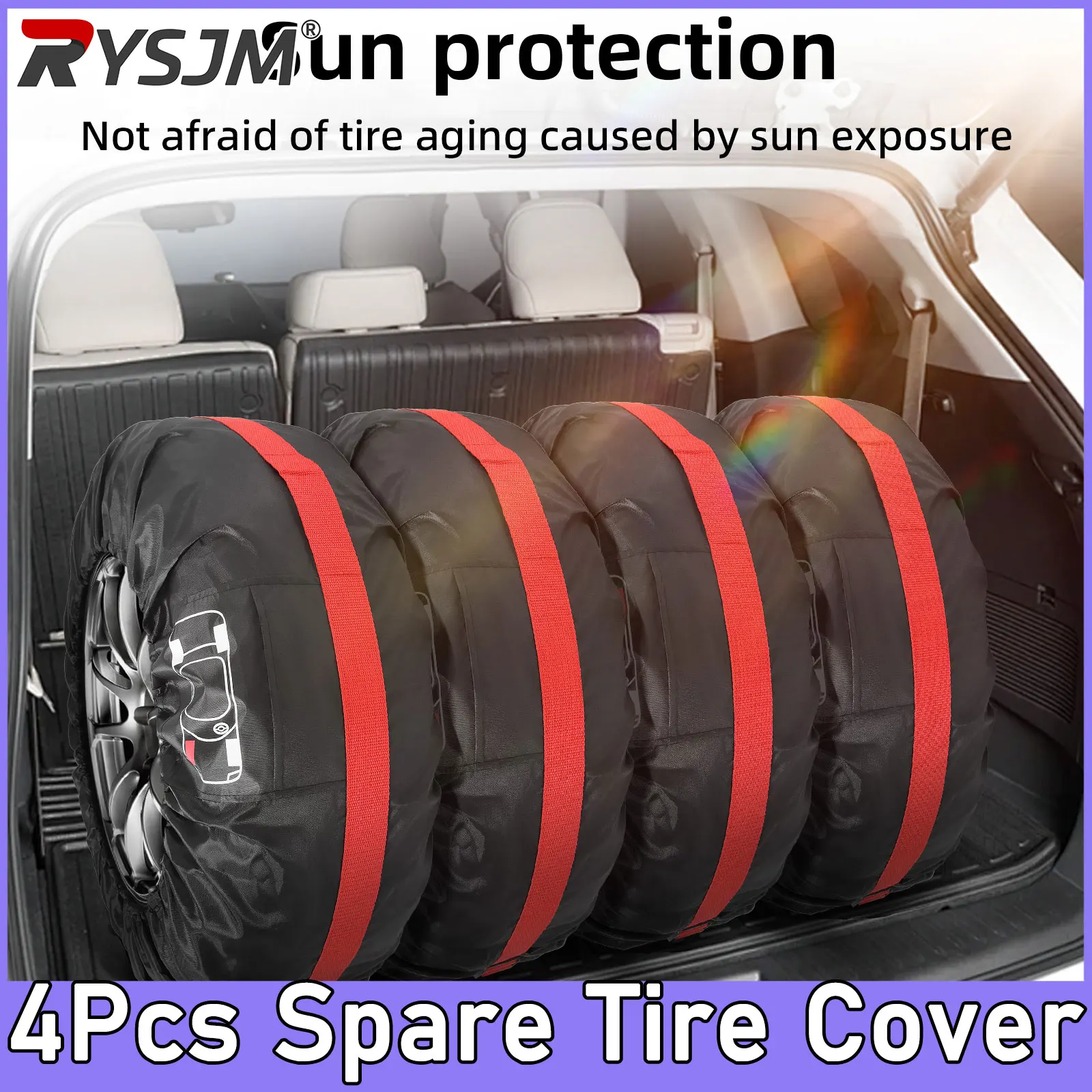 Funda para Neumáticos de Repuesto de Coche, Bolsas de Almacenamiento de Neumáticos de Coche de Poliéster, Funda Protectora Antipolvo para Neumáticos de Repuesto de Automóvil, Accesorios para Neumáticos