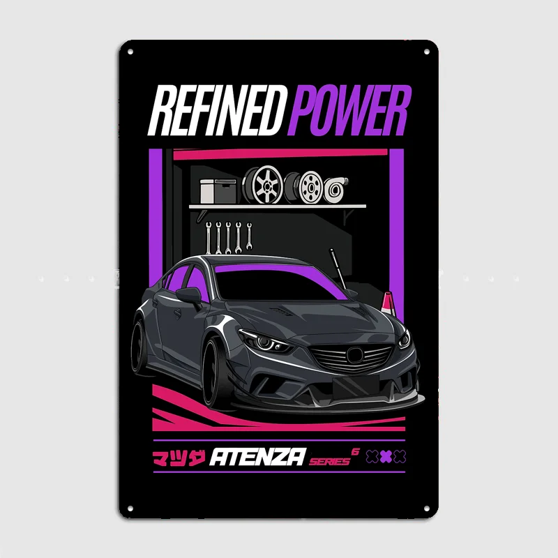 Refined Power Atenza Poster Metal Sign Posters Bar Bedroom Custom Wall Decorations Room Decoration Interior Home Decor