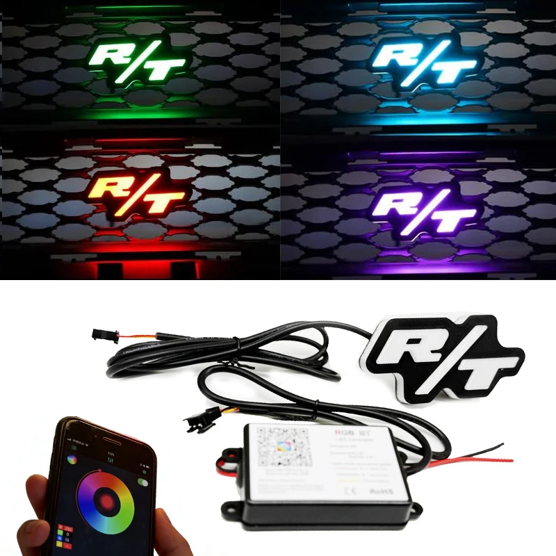 

RGB LED Front Grille Emblem Badge For RT App Controlled Car Light Accessory