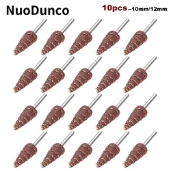 NuoDunco10mm/12mm Tapered Cone Grinding Head Sanding Head Flap Polishing Wheel Discs for Dremel Accessorie 80/120/240 Grit