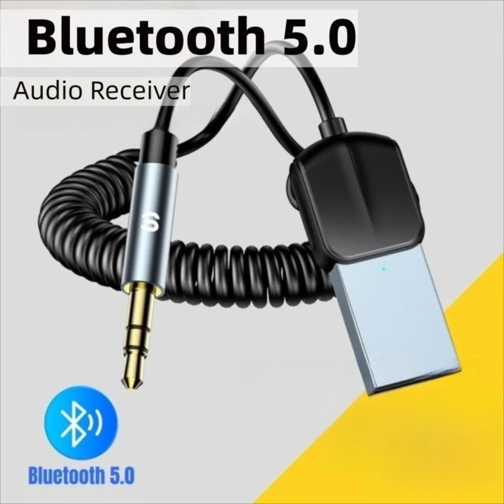 

3,5 мм USB Bluetooth-приемник Bluetooth 5,0 Aux-интерфейс Bluetooth-адаптер Автоматическое подключение громкой связи Bluetooth-передатчик