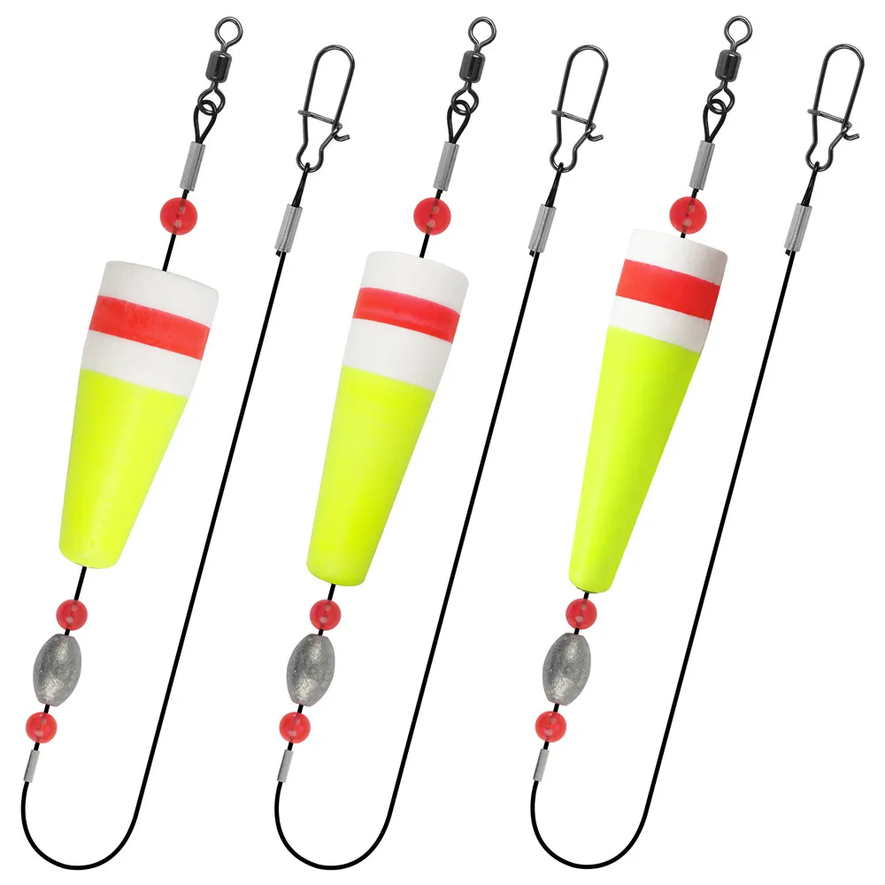 Bobbers de pesca, corchos Popping para flotador de agua salada, flotadores de pesca ponderados y bobbers para aparejos de pesca de Surf Redfish