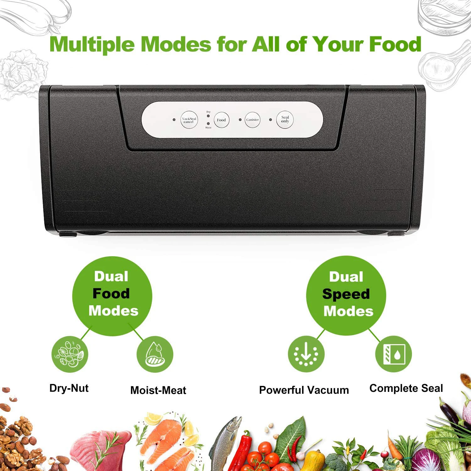 New Smart Kitchen Appliance Food Vacuum Sealer to Save Food Long Time.