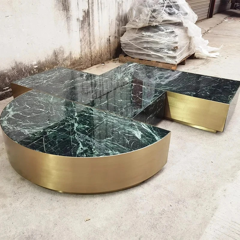 

JJSquare комбинированный журнальный столик из нержавеющей стали, круглый квадратный угловой столик для гостиной