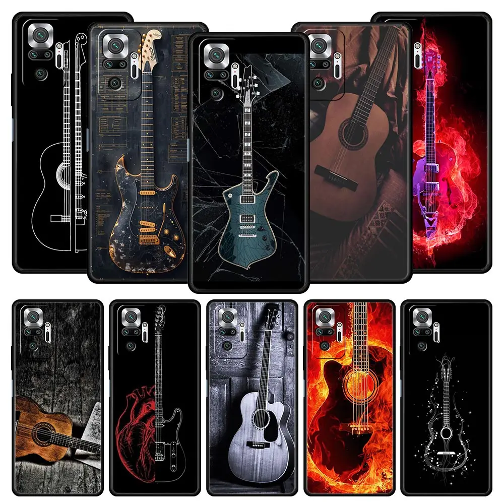 Phone Case For Xiaomi Redmi Note 14 13 12 5G 9S 9 10 11 Pro Plus 4G 9T 14C 13C 12C 10C 9C 9A Cover Guitar Strings Music Guitares