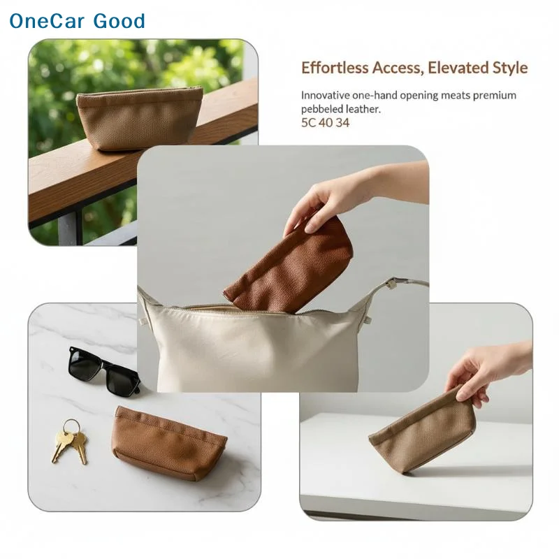 New Soft PU Leather Sunglasses Portable Magnetic Attraction -Resistant Eyeglass Case Multi Functional Daily Storage Bag