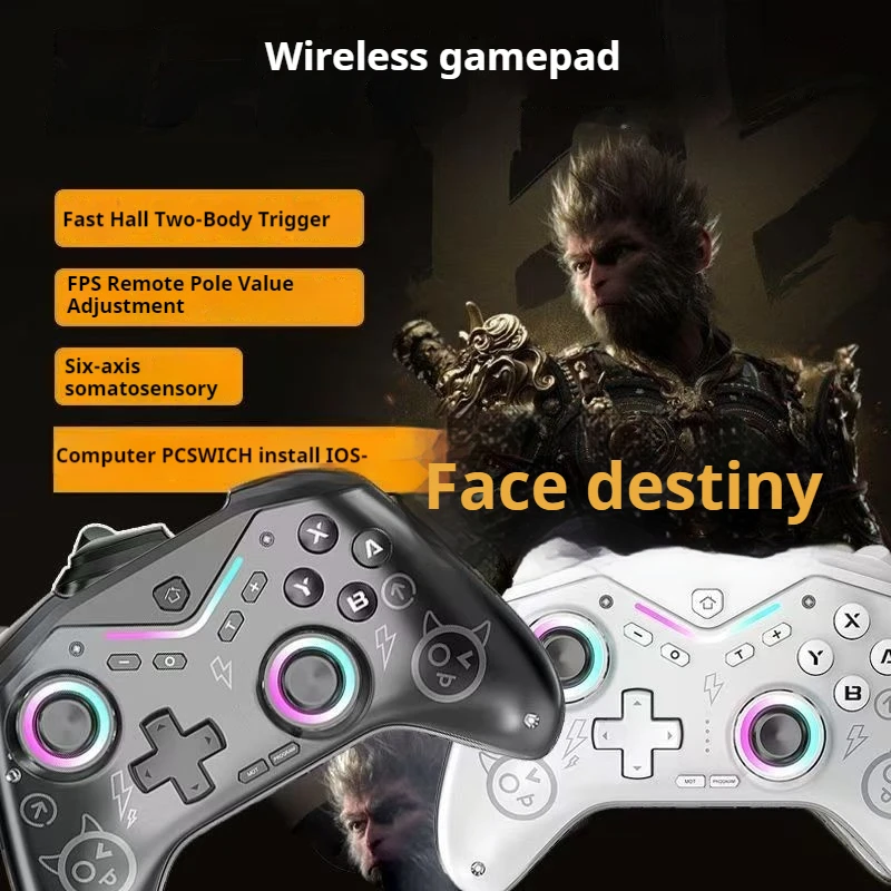 2024 Gamepad Hd Vibration Custom Button Rgb Lightweight Wireless Pc Hall Joystick Bluetooth Switch Steam Android Phone Tv