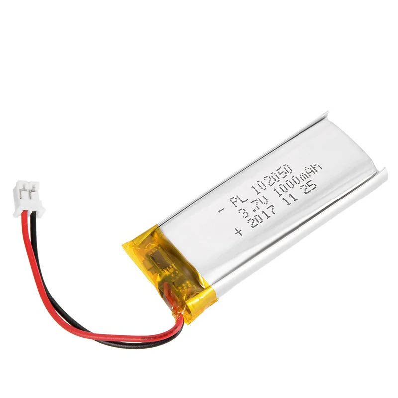 102050 3.7V Lipo Cells 1000mah Lithium Polymer Rechargeable Battery for MP3 GPS Recording Pen LED Light Beauty Instrument