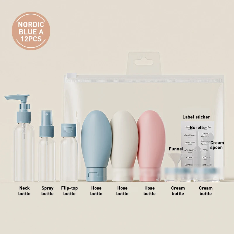 3/11pcs Travel Refillable Bottle Portable Silicone Nordic Empty Sub-bottling Tool Liquid Container Spray Lotion Shampoo Shower