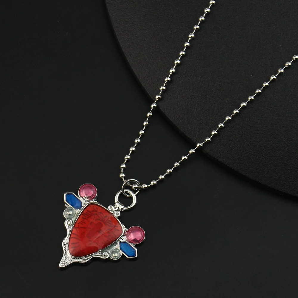 Anime JOJOS BIZARRE ADVENTURE Halskette Roter Stein von Aja Cosplay Anhänger Halskette Kette Choker Halsketten Charms Schmuck Damen Herren – Detail 2