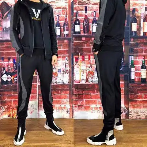 Men's Trendy Hooded 2pcs Set: Stylish Sweatshirt Outfit Ideal for Casual Wear, Jogging & Various Sports - Image 2