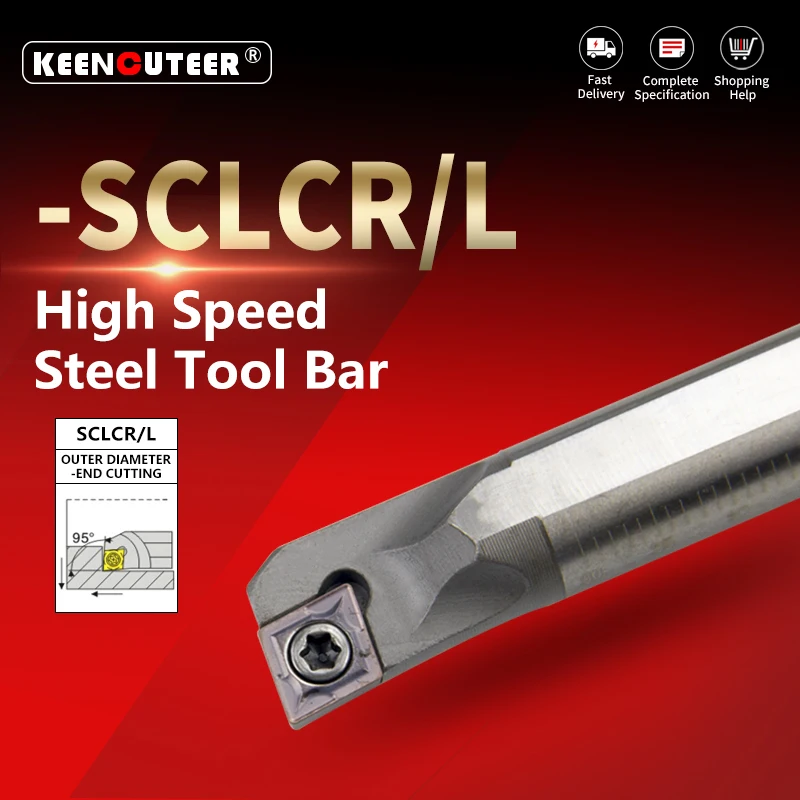 H08K-SCLCR H12M-SCLCR H14N-SCLCR H25S-SCLCR High speed steel turning tool -SCLCR -SCLCL Bar Turning Holder Cutter Bar CNC Lathe