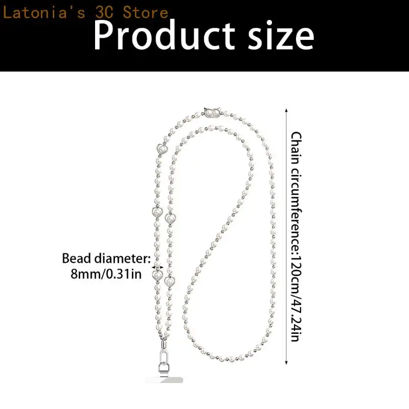 Perlenbesetztes Telefonketten-Lanyard-Band mit Einsteckkarte für einfaches tägliches Tragen X3UB – Detail 6