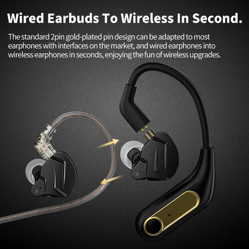Imagen 2 del producto Auriculares inalámbricos KZ AZ15 actualizados, Cable 5,2 compatible con Bluetooth, gancho para la oreja inalámbrico, conector PIN C con estuche de carga